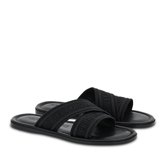 Salvatore Ferragamo Womens LAURENE LOGO Round toe Flat sandal Slide Sandals - Picture 1 of 3